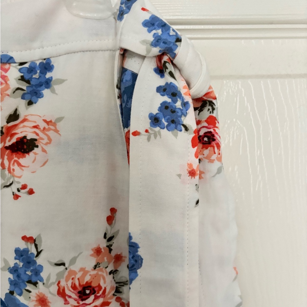 LOFT Blue and Pink Floral Maxi Skirt - Picture 4 of 6